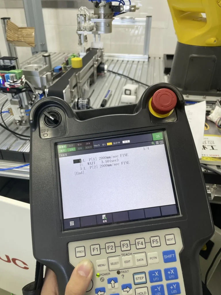 Easy-to-program industrial robot with user-friendly programming interface in a factory.